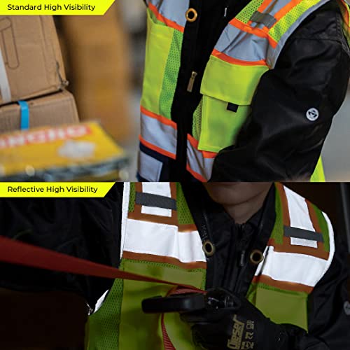 Shine Bright Safety Vest - High Visibility with Reflective Straps and Pockets – Premium, Soft, Durable, and Breathable - color: Black, size: Large