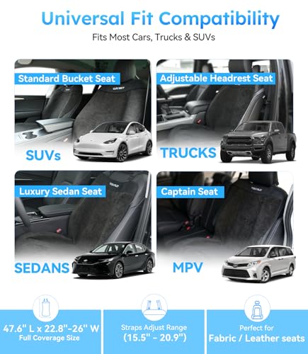 Car Seat Towel | Premium Microfiber Towel Seat Covers for Cars - Universal Fit & Waterproof | Sweatproof & Machine Washable Non-Slip Car Seat Towel Cover After Gym, Beach, Yoga (Black, 2 Pack) - size: 2 Pack