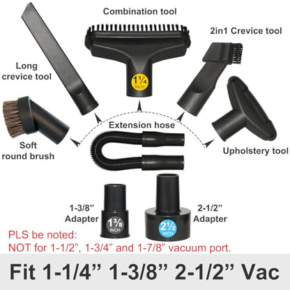 Shop Vac Vacuum Attachments with Extension Hose Dusting Brush Crevice Tool Nozzle Multi-Tools for 1-1/4" 1-3/8" 2-1/2" Shopvac Wet Dry Vacuum Cleaner (Car Detailing Kit Interior A) - style: Car Kit A