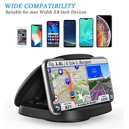 JOYEKY Cell Phone Holder for Car, Vertical Horizontal Car Phone Mount with 360° Rotate Dashboard Cradle Compatible iPhone Samsung Galaxy Android Smartphones, GPS Devices - color: Black