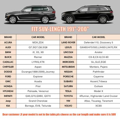 7 Layers Waterproof Heavy Duty Car Covers for Automobiles All Weather Season Anti-Hail UV Protection Snowproof Outdoor 14.6LBS Full Cover Universal Fit SUV 191" to 200" - size: SUV-Length (191" - 200")