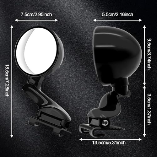 Blind Spot Mirror Adjustable 360 Degree Car Side Mirror, HD Glass Rear View Exterior Accessories Frame Thickness Less than 5MM for Car SUV (long-armed Left) - style: long-armed Left