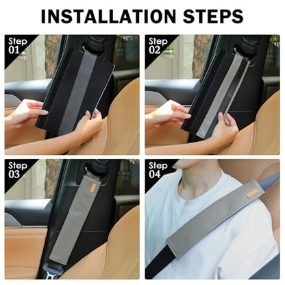 2-Pack Seat Belt Covers, Universal Car Seat Belt Pads Protector for Comfortable Driving, Relief Neck & Shoulder Pain, Fits All Cars & Backpack Straps (05-Grey) - color: 05-Grey