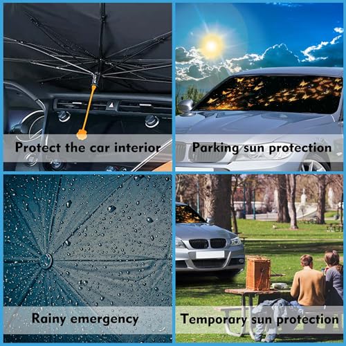 Butterfly Car Windshield Sun Shade Umbrella Front Window Heat Insulation Protection Keep Vehicle Cool for Most Vehicles UV Block Heat for Cars Trucks SUVs - color: Butterfly