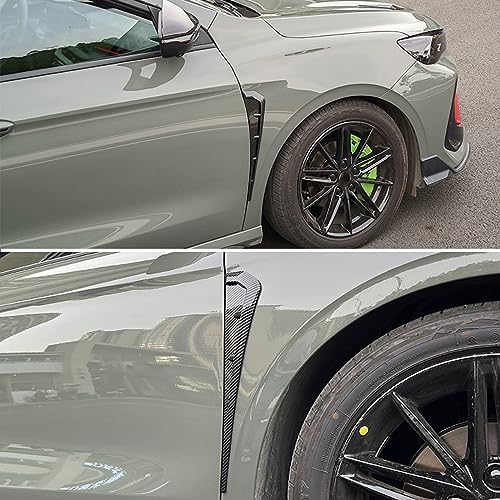 Carbon Fiber Style Car Fender Side Vents Decoration Sticker Trim ABS Material Spoiler Fender Decorative Stickers Air Flow Intake Hole Grille Auto Exterior Universal Accessories (Carbon Fiber) - size: Carbon Fiber