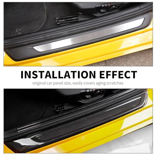 for 2019-2022 Toyota Supra Car Interior Accessories Real Dry Carbon Fiber Door Sill Trim Strips 4PCS (Black Carbon)
