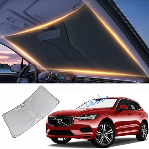Windshield Sun Shade for Volvo XC60 Front Window Shades Cover for 2018-2025 XC60 Windshield Sun Visor Protector Car Accessories - size: for Volvo XC60 2018-2025