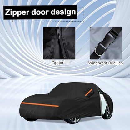 Amooca Heavy-Duty Car Covers Custom Fit for Mazda MX-5 Miata (1989-2024) Waterproof Sun-Proof All Weather for Automobiles Snow Cover 420D with Door Zipper Cotton Lining - color: A04-Custom Fit Mazda MX-5 Miata 1989-2024