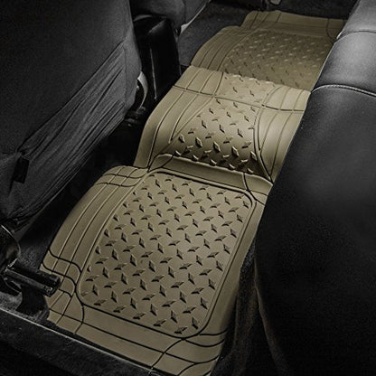 FH Group FH-V11307R010 Semi Custom Trimmable Vinyl Rear Floor Mat Gray for Sedan, SUV and Van