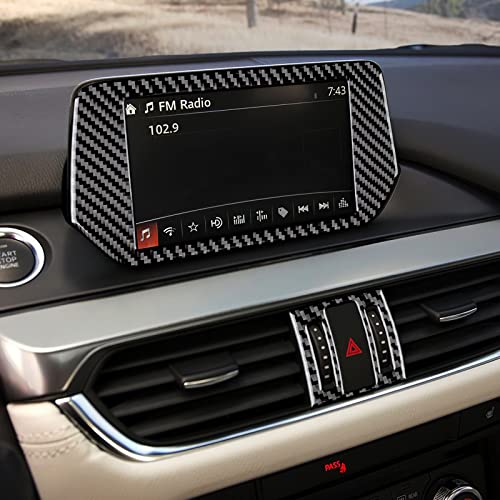 AIRSPEED for Mazda 6 2016-2017.5 with Automatic Transmission, Carbon Fiber Center Console Navigation Screen Frame Cover Center Air Vent Frame Cover Interior Trim - color: Navigation Screen