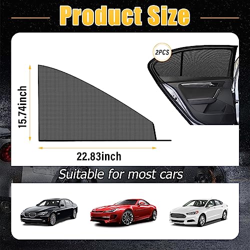 Kewucn 2 Pack Car Window Shades, Sun Rays Blocker & UV Protection for Baby Family Pet, Breathable Mesh Auto Window Covers, Elasticized Universal Window Screens for Most Cars (Car Front 22.8''×15.7'') - size: Medium Car Front Seat