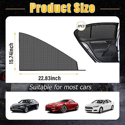 Kewucn 2 Pack Car Window Shades, Sun Rays Blocker & UV Protection for Baby Family Pet, Breathable Mesh Auto Window Covers, Elasticized Universal Window Screens for Most Cars (Car Front 22.8''×15.7'') - size: Medium Car Front Seat