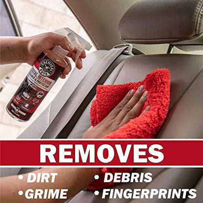 Chemical Guys Total Interior Cleaner & Protectant 128 oz Black Cherry Scent All-in-One Interior Cleaner for Leather, Vinyl, Plastic, Glass, Carpet & More Residue-Free Finish - size: 128 Fl Oz (Pack of 1), style: Black Cherry