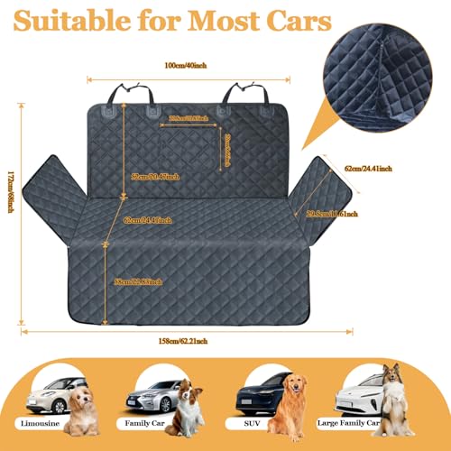 SUV Cargo Liner for Dog Car Seat Cover Waterproof Pet Cargo Cover Nonslip Dog Seat Cover with Bumper Flap Protector for SUV Trunk Sedans Vans（70L”*40W“） - size: 70" x 40"