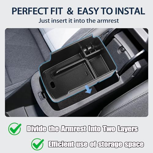 Center Console Organizer Tray Compatible with 2024 2025 2026 Chevy Trax and Buick Envista Armrest Storage Box Insert Storage Tray Secondary Interior Accessories
