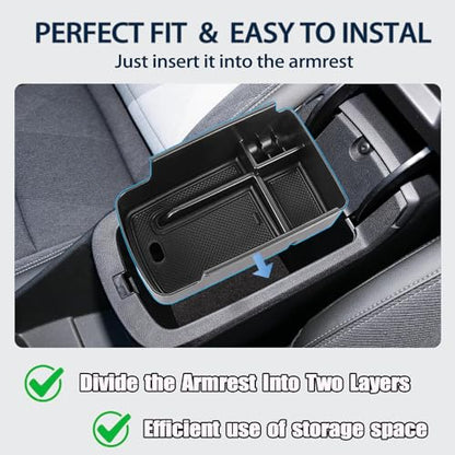 Center Console Organizer Tray Compatible with 2024 2025 2026 Chevy Trax and Buick Envista Armrest Storage Box Insert Storage Tray Secondary Interior Accessories