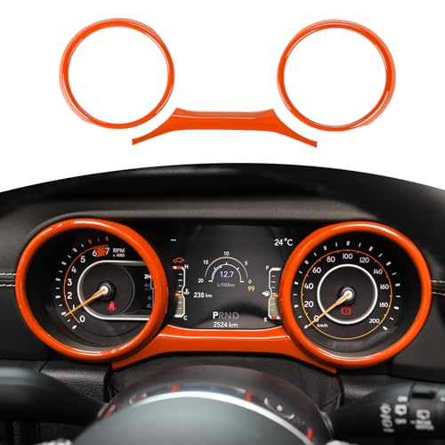 RT-TCZ for Jeep JL Dashboard Instrument Panel Gauges Trim Ring Cover for Jeep Wrangler JL JLU Gladiator JT 2018-2023 Orange Interior Accessories 3pcs - color: Orange