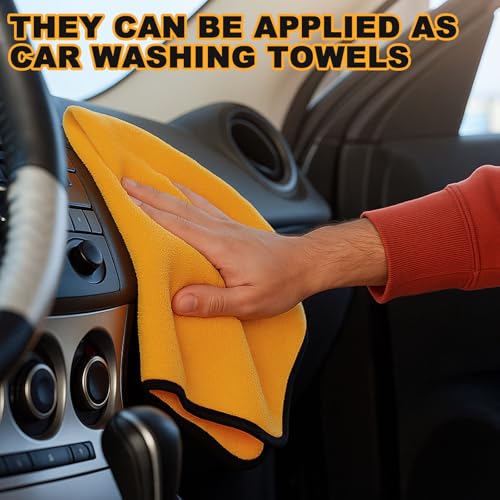 Tallew 80 Pcs Microfiber Towels:16"x16" Microfiber Drying Towels Bulk Micro Fiber Car Cleaning Cloth for Cars Drying Washing Polishing Office Windows Cleaning Household Supplies (Yellow) - color: Yellow