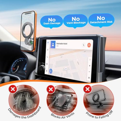 Car Phone Holder for Lexus GX GX550 2026 2025 2024 (Only for 14-Inch Screen) 360° Rotation Magnetic Cell Phone Mount, Compatible with Magsafe, Does Not Affect Air Vent - style: Fit for 2024-2026 GX, 14-Inch