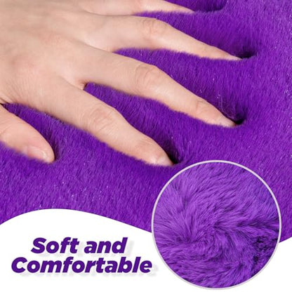 SEG Direct Auto Center Console Cover, Furry Car Armrest Cover, Soft Fluffy Middle Console Pad, Car Armrest Seat Box Cover for Women Men, Universal Fit for Most Vehicle, SUV, Truck, Car (Purple) - color: Purple