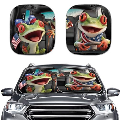 Car Window Sun Shade,Chameleon 2 PCS Auto Shade for Windshield Visor,Block UV Reflect Heat to Keep Your Car SUV Truck Cool - color: Chameleon