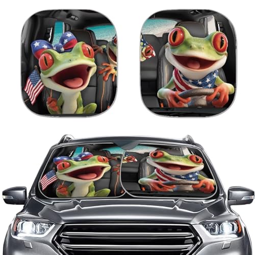 Car Window Sun Shade,Chameleon 2 PCS Auto Shade for Windshield Visor,Block UV Reflect Heat to Keep Your Car SUV Truck Cool - color: Chameleon