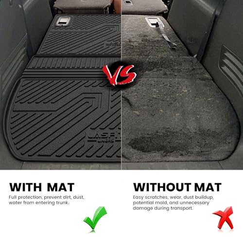 LASFIT Trunk Mat with Backrest Mat for Chevrolet Chevy Traverse 2009-2017/Buick Enclave 2008-2017, All Weather TPE Custom Fit Cargo Mat Trunk Liner with Backrest Mat, Black - size: Cargo Liner for Traverse/Enclave 2009-2017