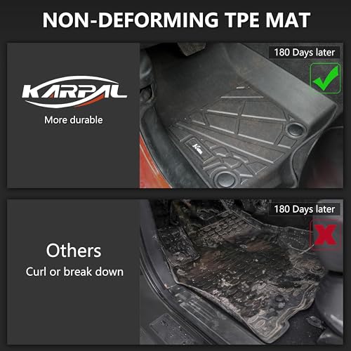 KARPAL Floor Mats & Cargo Liner for 2018-2025 2026 Jeep Wrangler JL Unlimited 4-Door with Subwoofer (Not for JK/4XE), All Weather TPE Custom Fit Floor Liners Car Mats Accessories - style: 2018-2026 | For Jeep JLU | Upgraded Combo Set