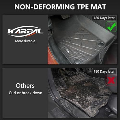 KARPAL Floor Mats & Cargo Liner for 2018-2025 2026 Jeep Wrangler JL Unlimited 4-Door with Subwoofer (Not for JK/4XE), All Weather TPE Custom Fit Floor Liners Car Mats Accessories - style: 2018-2026 | For Jeep JLU | Upgraded Combo Set