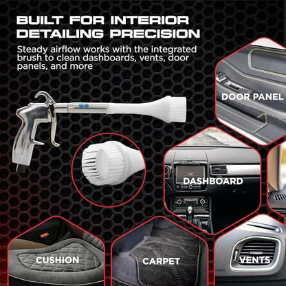 Tornador Z-014 Air Blow Out Tool Bundle | Includes CT-900 Brush Cone | High-Velocity Air Blowout with Brush Agitation | Professional Detailing for Vents, Carpet & Upholstery - size: Z-014 + Brush Cone