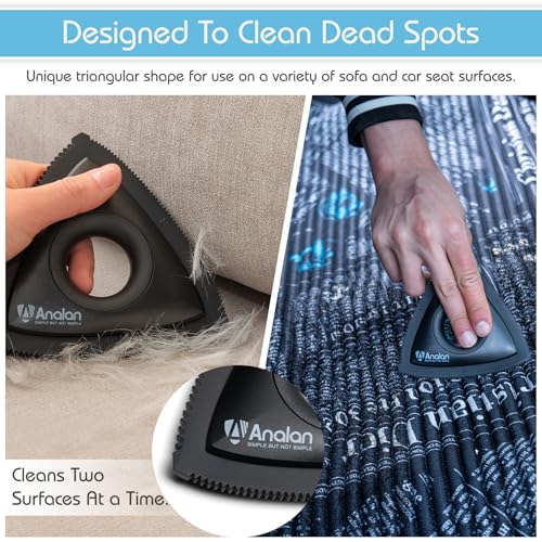 Analan Mini Pet Hair Remover, Triangle Design for Car Interior, Auto Detailing, Carpet, Couch, Furniture, Multi-Color (Sapphire Blue) - color: Sapphire Blue