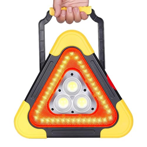 Car Tripod Warning Sign, Solar Waterproof Triangle Emergency Lights, Solar Charging/3-Position Adjustment, for Car Maintenance Roadside Assistance.