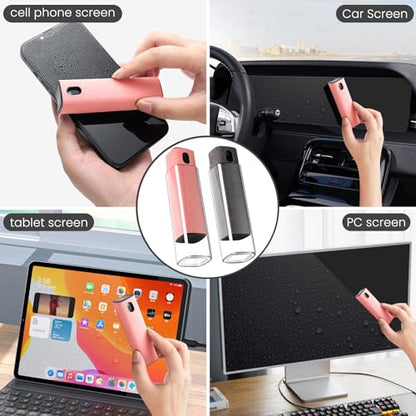 CUIUD Touchscreen Screen Cleaner Kit 2 Pcs, Phone, Tablet and Car Screen Cleaner, Two in One Spray and Microfiber Cloth(Grey&Pink) - color: Pink+Grey