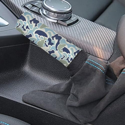 Handbrake and Gear Shift Knob Cover 2 Piece Automobile Hand Brake Cover Car Interior Accessories - color: Blue Fish Camo