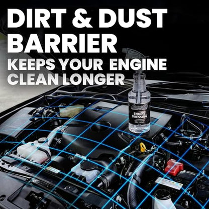 LANE'S Engine Dressing | Professional Engine Bay Cleaner and Protector Shine | Prevents Rubber Hoses Fading and Cracking | Easy to Use, Dust Resistant Degreaser & Detail Spray | 32 oz, 2 Pack - size: 32 Fl Oz (Pack of 2)