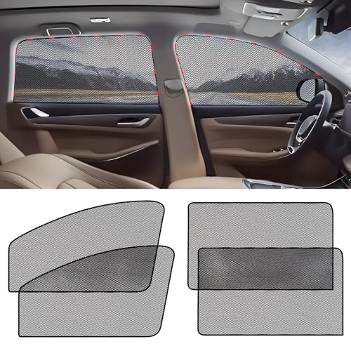 ZATOOTO Car Window Shade for Baby Car Sun Shade Side Window Breathable Mesh Sun Blocker for UV & Heat Glare Free Universal for Most Cars Easy Magnetic Installation Perfect for Camping Travel Napping - size: 6#Mesh 4pack kit