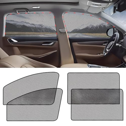 ZATOOTO Car Window Shade for Baby Car Sun Shade Side Window Breathable Mesh Sun Blocker for UV & Heat Glare Free Universal for Most Cars Easy Magnetic Installation Perfect for Camping Travel Napping - size: 6#Mesh 4pack kit