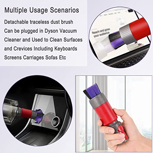 Traceless Scratch-Free Dusting Brush Compatible with Dyson V7, V8, V10, V11, V12, V15 Gen5 detect and Gen5 outsize Vacuum Cleaners Features handy self-cleaning soft bristles, Soft Bristle Dust Brush