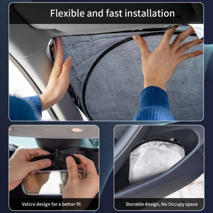 Car Windshield Sun Shade for 4Runner 2003-2009-Sunshade for Front Window Cover Custom Fit Toyota RAV4 4Runner Sequoia Land Cruiser Sun Visor Protector 210T Fabric Foldable Shades Block UV Ray (M+ - size: For 4runner 2003-2009