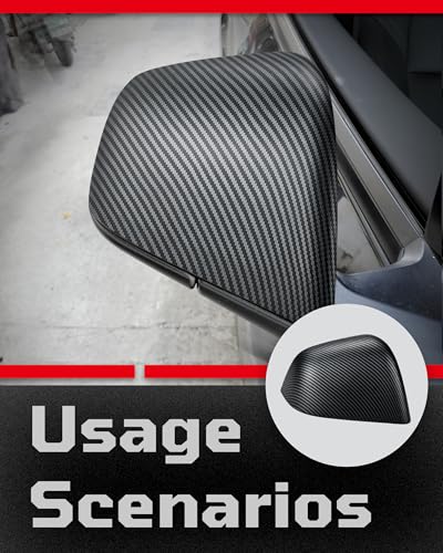 Side Mirror Caps Cover Compatible with Tesla Model Y 2021 2022 2023 2024 Matte Carbon Fiber Mirror Covers - color: Model Y Matte Carbon Fiber Mirror Covers