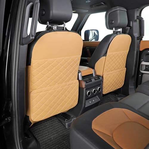 TAIKOO Seat Back Protector + Large Capacity Pocket Storage Organizer,Preventing the Impact of Children Stepping on the Seat Backrest (Orange) - color: Orange