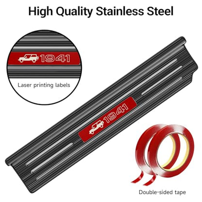 Upgraded Door Sill Guards Compatible with Jeep Wrangler JL JLU 2018-2025 2026 & Gladiator JT 2020-2025 2026 Accessories Stainless Steel Door Entry Guard (4-Door Brushed Black) - size: 4-Door Brushed Black