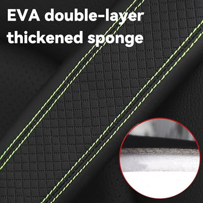 2PCS Car Seat Belt Cover, Soft Shoulder Strap Covers Harness Pads, Safety Leather Seatbelt Comfort Driving Cushion Protect Your Shoulder and Neck Universal for Car, SUV,Truck (Black/Green) - color: Black/Green