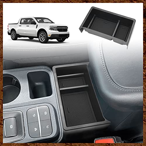 Muslogy for Maverick Center Console Organizer Gear Shift Storage Box ABS Material Insert Tray Compatible with Ford Maverick 2026 2025-2022 Accessories (Black) - size: Gear Shift Storage Box (2022-2024)