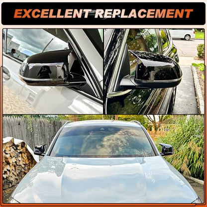 ACLONG Glossy Black Mirror Cover Caps Rearview Side Mirror Covers Fit for BMW X3/G01 X4/G02 X5/G05 X7/G07 2019-2025 X6/G06 2020-2025 Left Driver Side Right Passenger Side-2 PCS - size: Fit for BMW X3 X4 X5 X7 2019-2025
