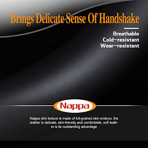 Carodi Latest Nappa Leather car Steering Wheel Cover, Stylish Non-Slip Leather car Interior 15 inches Universal（Black） - color: Black