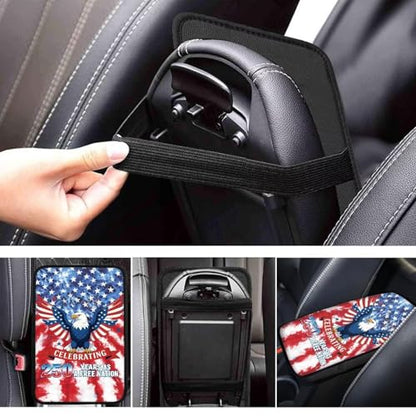 Dreaweet Patriotic Eagle Arm Rest Cover for Car 250th Anniversary Center Console Cover Pad Soft Scratch-Proof Universal Armrest Cover for SUV Truck Sedan - color: 250 Years Eagle