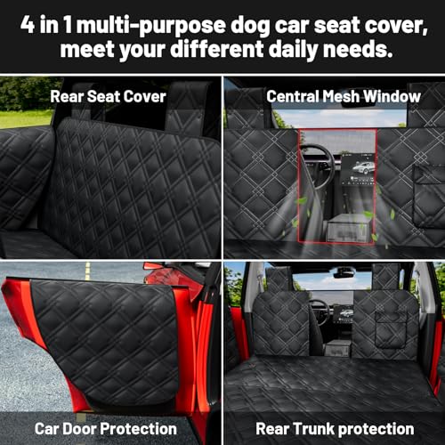 Dog Car Seat Cover For Back Seat Compatible With Tesla Model Y/3 - Pet Travel Hammock For Suv - Pets Backseat Covers For Car Seats -Waterproof Cars Seat Extender Protector Dogs with Headrest Protector - size: Tesla Dog Car Seat - Standard