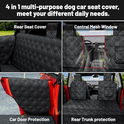 Dog Car Seat Cover For Back Seat Compatible With Tesla Model Y/3 - Pet Travel Hammock For Suv - Pets Backseat Covers For Car Seats -Waterproof Cars Seat Extender Protector Dogs with Headrest Protector - size: Tesla Dog Car Seat - Standard