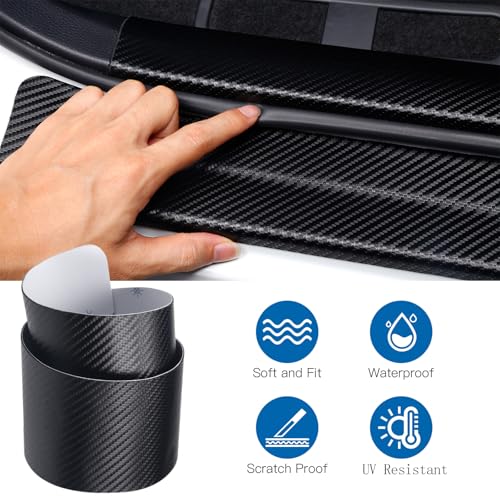 Outer Door Sill Protectors for Toyota RAV4 2016-2019, 4-Piece Set Anti-Scratch Scuff Plates, Matte Carbon Fiber Texture, Full-Coverage Crown Adhesive No Edge Lifting, Paint-Safe Removable Entry Guards - size: 2020-2024External Door sill Protector